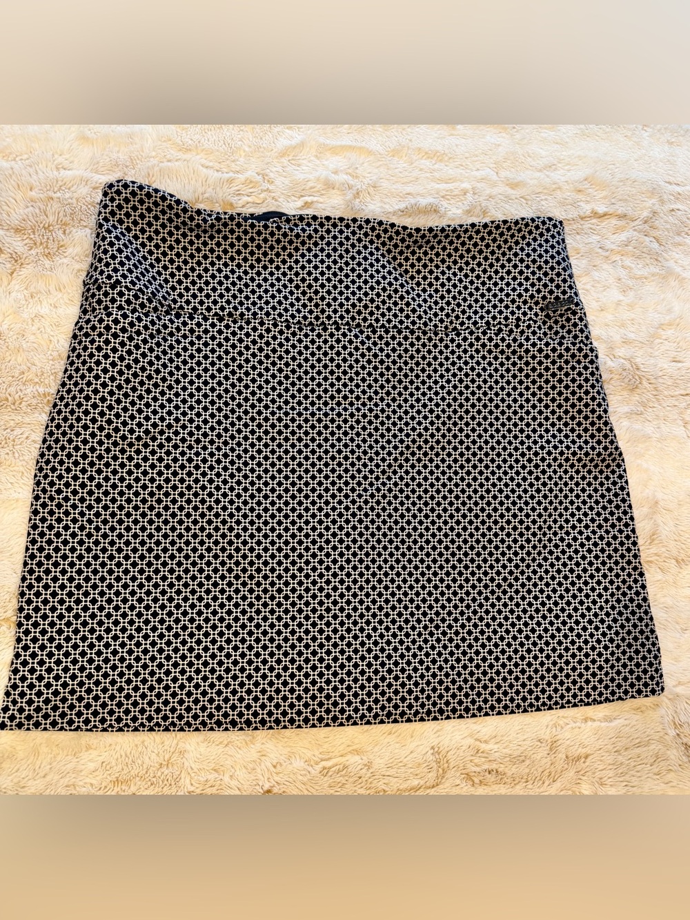 S.C. & CO - Black and White Geometric Print Women's Skirt
